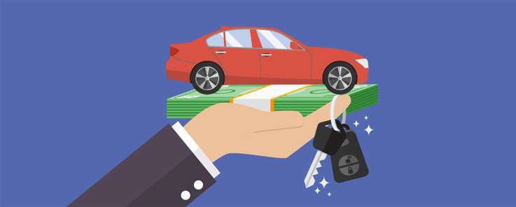 gap coverage - illustration of hand holding a car, money and keys