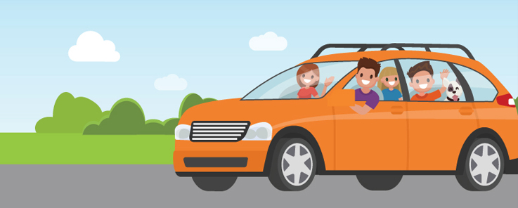 payment protection - illustration of a family in a car