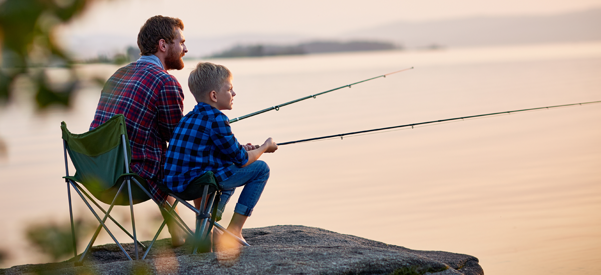 Father and son fishing