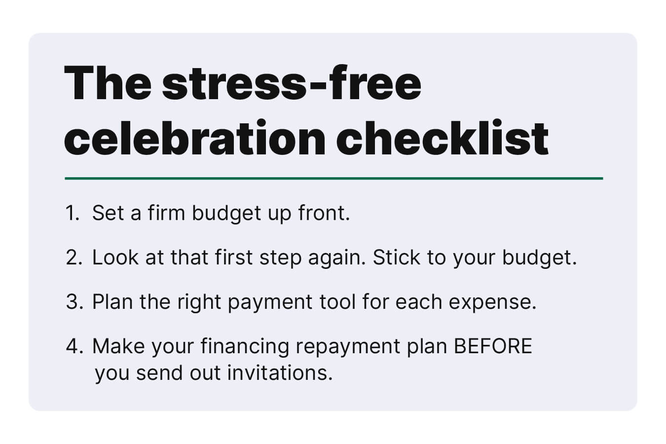 The stress-free celebration checklist.